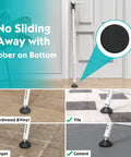 Sliding Door Lock Bar With Anti Lift Lock, Adjustable Security Bar for homes and offices on various floor types, rubber base