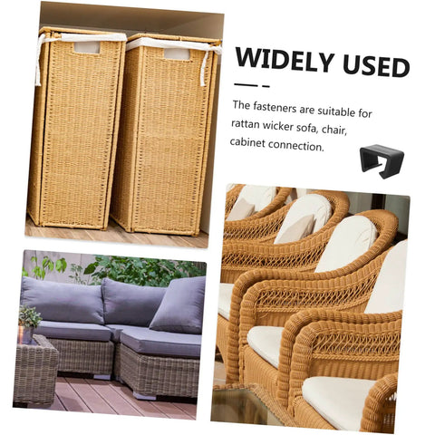 Image showing multiple uses of 12 Pack Garden Furniture Clips For Patio Sofas And Outdoor Sectionals Wicker Chair Fasteners.