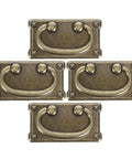 Four Piece Vintage Zinc Alloy Cabinet Pulls With Brass Ring Drawer Handles For Chinese Antique Style Furniture Hardware Old School Vibe Upgrade For Kitchen Wardrobe Cupboard Cabinets