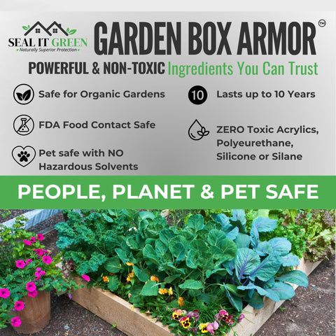 Plant Based Wood Sealant For Gardens And Yard Projects, FDA Food Contact Safe, Non Toxic Finish For Raised Beds, Planters, And Pet Houses.