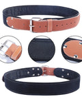Heavy Duty Electrician And Carpenter Tool Belt With Full Grain Leather Construction, adjustable belt and buckle close-up