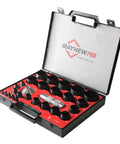 27-Piece Hollow Punch Set With Dual Cutting Heads, Interchangeable Sizes For Concentric Circles In One Strike in plastic case