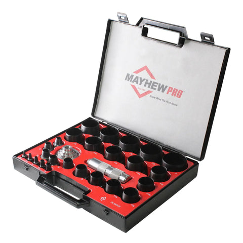 27-Piece Hollow Punch Set With Dual Cutting Heads, Interchangeable Sizes For Concentric Circles In One Strike in plastic case