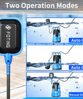 Half HP Sump Pump With 4900 GPH High Flow For Clean And Dirty Water Portable Thermoplastic Electric Pump Operational Modes