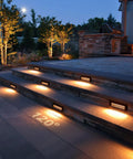 Dope Low Voltage LED Step Lights Outdoor Dimmable 3W 4W 5W With 5 CCT 12-24V AC DC Landscape Stair Risers 9 Inch Exterior Lighting