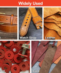 12 Piece Hollow Leather Punch Set Made Of Steel, Heavy Duty Round Hole Punch Kit for belts, watch bands, leather, gaskets, cards