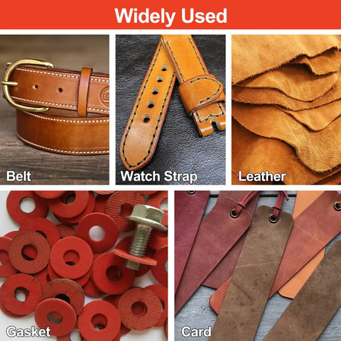 12 Piece Hollow Leather Punch Set Made Of Steel, Heavy Duty Round Hole Punch Kit for belts, watch bands, leather, gaskets, cards