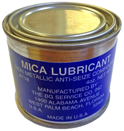 Front view of Non Conductive Mica Anti Seize Lubricant For Spark Plugs High Temperature Safe For Threads Easy Removal No Mess Non Metallic Formula 4 Oz Can Made In USA Industrial Grade