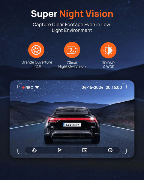 Screenshot of Dash Cam For Cars 1296P QHD Front Camera With 130 Degree Wide Angle Built In WiFi WDR Night Vision