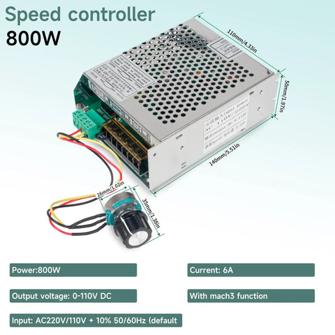Beefy 800W CNC Spindle Motor Kit 110V ER11 20000RPM Air Cooled DC Spindle With Mach3 Controller Power Supply Converter unit