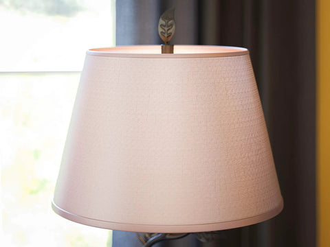Ashlen Oil Rubbed Bronze Table Lamp With Gold Tapered Shade Rustic Living Room Lighting detail of gold shade and leaf finial