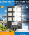 IP66 Waterproof Solar Street Lights With Motion Sensor And Remote, 6500K Dusk To Dawn Security Flood Lights near house