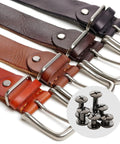Top Shelf Kickass Chicago Screws Assorted Hardware Kit Including Six Hella Versatile Sizes Perfect For Heavy Duty Leather Working Bookbinding And All Your Favorite Home Projects Featuring Solid Gun Black Finish with leather straps and hardware.