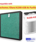 2-Pack H13 True HEPA Replacement Filter For Elechomes A3B A3B WIFI Olansi KJ200-A3B And Habitat 280ae Air Purifiers