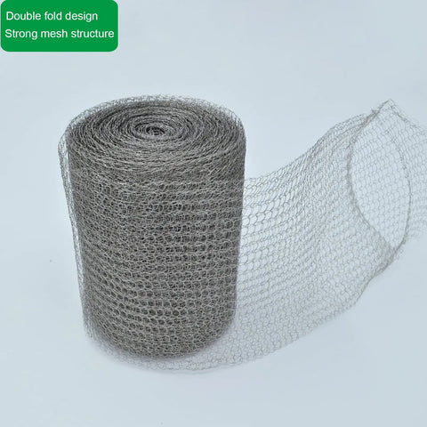 Stainless Steel Wire Mesh For Rodent Control No Nonsense 5 Inch By 33 Foot Double Layer Barrier rolled out on surface