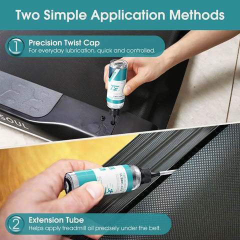 100 Percent Silicone Treadmill Belt Lubricant for High Temperature Stability application with twist cap and extension tube