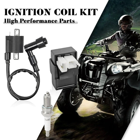 Beefed Up High Performance Ignition Coil Kit with 6 Pin AC CDI Box Spark Plug For CG125cc 150cc 200cc 250cc Engines