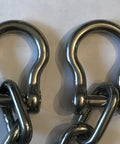Marine Grade Stainless Steel 316 Anchor Chain One Quarter Inch By Ten Feet Includes Two Bow Shackles, close-up view