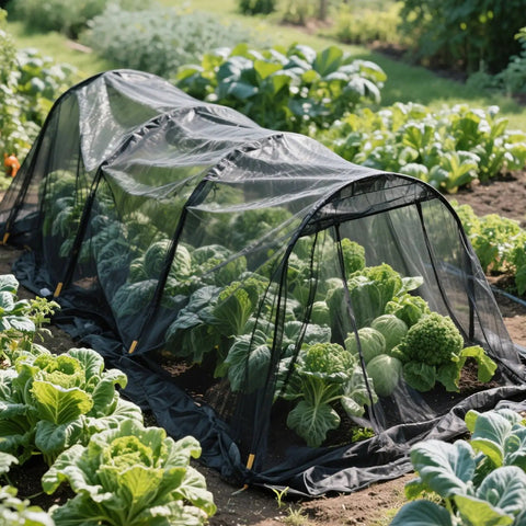 Black hexagonal mesh mosquito netting covering garden plants, Dope Black Hexagonal Mesh Mosquito Netting For Balcony And Patio
