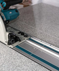 110 Inch Guide Rail Kit Extruded Aluminum Rails Compatible With Track Saw Precision Cutting on a smooth surface for precise cuts.