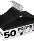 Velvet Hangers 50 Pack Must Have Ultra Slim Non Slip Pant And Coat Hangers With Pants Bar And 360 Degree Swivel Hook Black