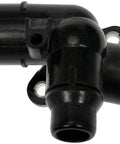 Heavy Duty Engine Coolant Water Outlet Direct Swap For Your Ride, black plastic, compact design, suitable for radiator system repair.