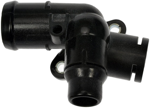 Heavy Duty Engine Coolant Water Outlet Direct Swap For Your Ride, black plastic, compact design, suitable for radiator system repair.