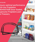 Door Gasket For Freezers Black 5304507206 No Tools Needed Easy Install Replacement Seal shown near stocked freezer