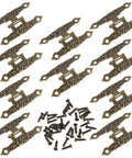 Antique Copper 65x34mm H Type Iron Hinges Pack Of 10 For Jewelry Boxes And Retro Wood Cabinets Replacement Hardware