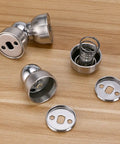 Heavy Duty Magnetic Door Stops For Interior Doors Anti Swing Holder With Rock Solid Magnets Stainless Steel Mini Doorstopper parts on wood.