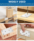 Kickass Stainless Steel Mending Plates 20 Piece Set With Pre Drilled Screws for securing wood frames and repairing furniture.