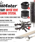 Rotary Dryer Vent Cleaning Kit With Long Reach Up To 12 Feet Includes 4 Flexible 3 Foot Rods And Air Duct Cleaning Tools displayed.