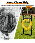 Heavy Duty Garden Hose Holder Stand For 100 Foot Hoses Freestanding Water Hose Rack For Yard And Garden Quad Anchor Base