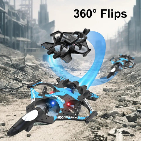 Kid Friendly RC Plane With Built In Controller Screen No Phone Needed Fighter Jet Drone auto hover with 360° flips