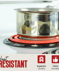 Heavy Duty Disposable Stove Burner Liners Pack For Electric Stoves, pot on electric stove with liner, aluminum foil protectors