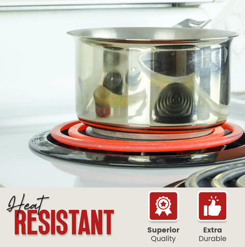 Heavy Duty Disposable Stove Burner Liners Pack For Electric Stoves, pot on electric stove with liner, aluminum foil protectors