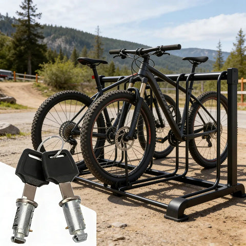 4 Pack Replacement Lock Cores For One Key System Lock Cylinders, Replacement Key Cylinder For Bike Rack with mountain bikes