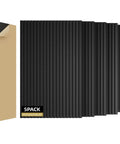 Beefy 5 Pack Self Adhesive Sound Proof Foam Panels For Walls, Large 47.2 By 23.6 Inches, shown uninstalled in black color