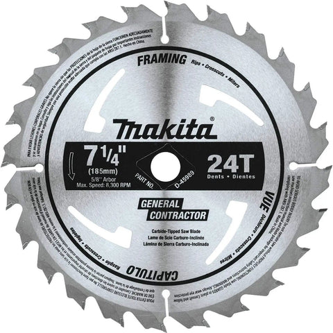 7 1/4 Inch 24 Tooth Carbide Tipped Circular Saw Blade With ATAF Tooth Design For Precision Framing And General Purpose Cuts, Ultra Thin Kerf For Smoother Cuts And Less Drag, Hardened Plate, 10 Pack