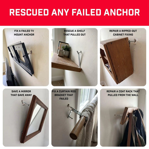 Heavy Duty Drywall Anchor Repair Kit To Slap Over Pulled Out Holes for fixing furniture and shelves in various scenarios.