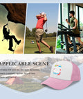 Pink Adjustable Womens Baseball Cap For Everyday Style Colorful Cotton Hat With One Size Fits Most Ready For Beach Or Yacht Vibes Dope Gift For Her Sun Shield with sports background images.
