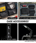 1626 Air Case No Foam Black Heavy Duty Gear Case With Water Tight Seal Automatic Purge Valve Crushproof And Dustproof Build shown with lid organizer, MOLLE panel, EZ-pull handle, Modlight pivot