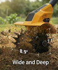 Brushless Tiller Cultivator Cordless Garden Rototiller For 20V Max Battery Tool Only No Gas 8.9 Inch Tilling Width And 7.1 Inch Depth