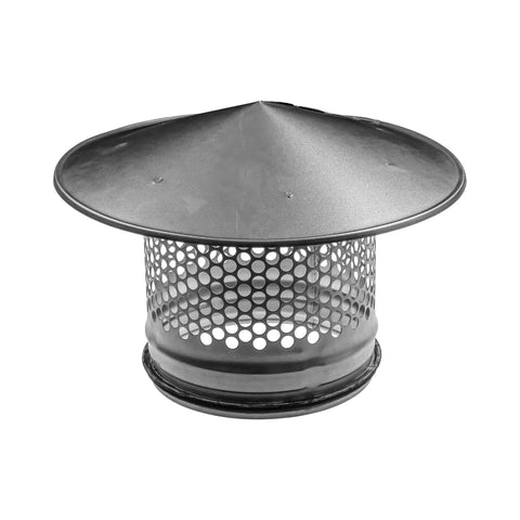 6 Inch Round Roof Rain Cap For HVAC Venting Galvanized Steel All Weather Chimney Cap With Rubber Gasket Front View