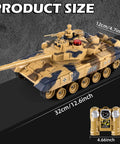2.4G Remote Control Battle Tank With Sound Effects Lights And Smoke, One Twenty Fourth Scale Russian T 90 Army Model Toy For Kids
