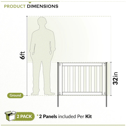 No Dig Newberry Wood Fence Kit Two Panels 32 Inch High By 48 Inch Wide Perfect For Small Dogs And Decorative Garden Border Fence For Yard Deck Or Patio With Easy Setup