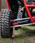 Beefed Up Billet Aluminum Rear Radius Arms For Polaris RZR XP 1000 And XP 4 1000 Models, 1-1/4 Inch 7075 Solid Aluminum Bar Upgrade Over OEM 3/4 Inch, Heavy Duty Strength, Precise Fit, Not Compatible With Polaris Rear Bumpers. rear radius arms on RZR suspension