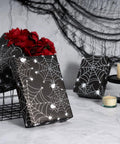 Spooky Spider Web Floral Wrapping Paper 18x18 Inches Black White Bouquet Wrap for Halloween Gifts Birthday Florist Supplies