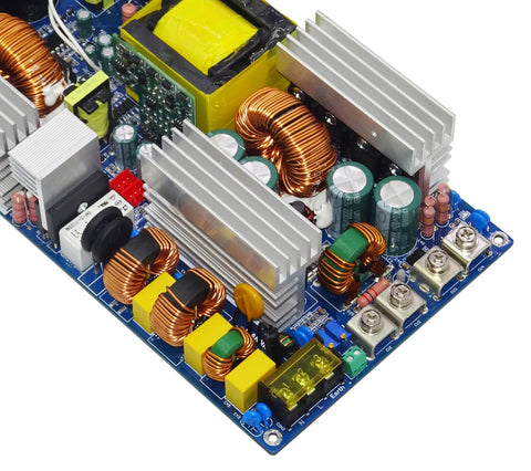 High Watt 2000W Switching Power Supply With PFC, 110-240V AC To DC Converter, 24V 83A Output, Pro Grade Power For CCTV, Radios, Computer Projects, LED Strip Lights, And 3D Printers PCB with heatsinks and coils