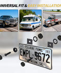 Upgrade Your Ride With Rock Solid Anti Theft License Plate Screws That Keep Your Tag Locked Down Thanks To A Tamper Proof Design Made From Beefy Stainless Steel Bolts With A Slick Black Finish To Fight Rust For Cars Motorcycles Trailers And Trucks. Universal fit license plate installation with bolts and washers.